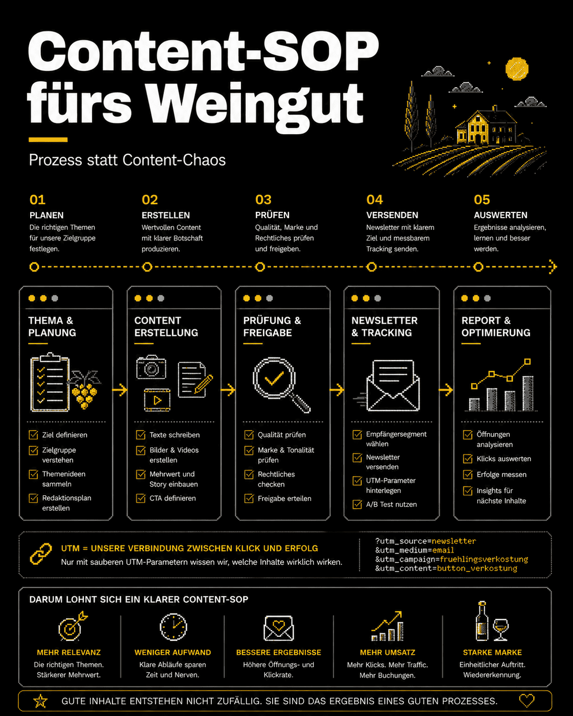 Content-SOP fürs Weingut: Prozess statt Content-Chaos