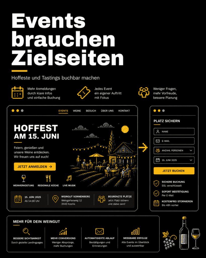 Event-Landingpages für Weingüter