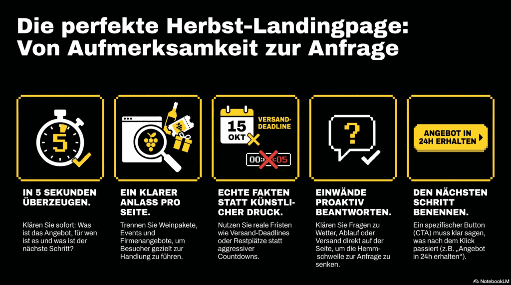 Herbstkampagnen-Landingpage für Weingüter