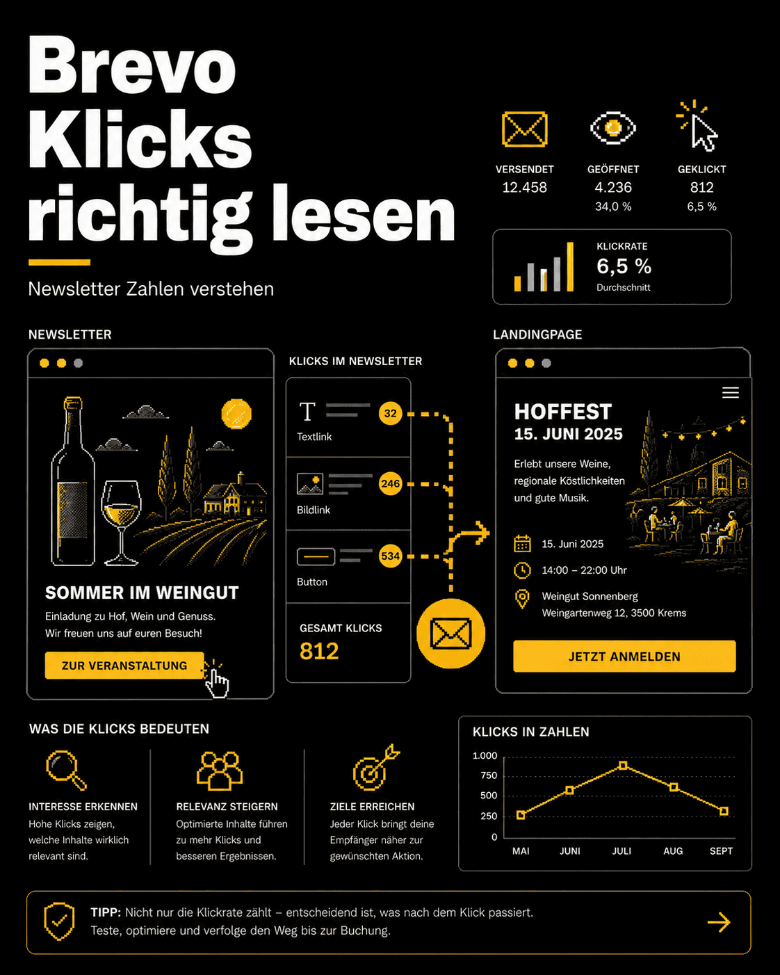 Newsletter Klicks auswerten: Brevo Zahlen richtig lesen