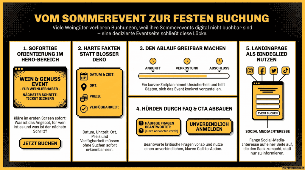 Reservierungs- und Eventseiten für Weingüter