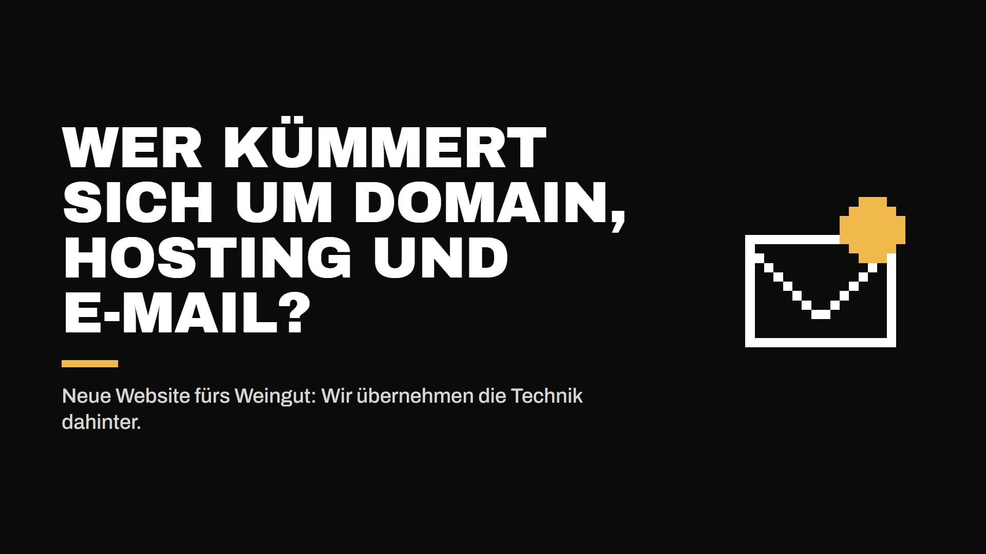 Neue Website fürs Weingut: Wer kümmert sich um Domain, Hosting und E-Mail? — Infografik
