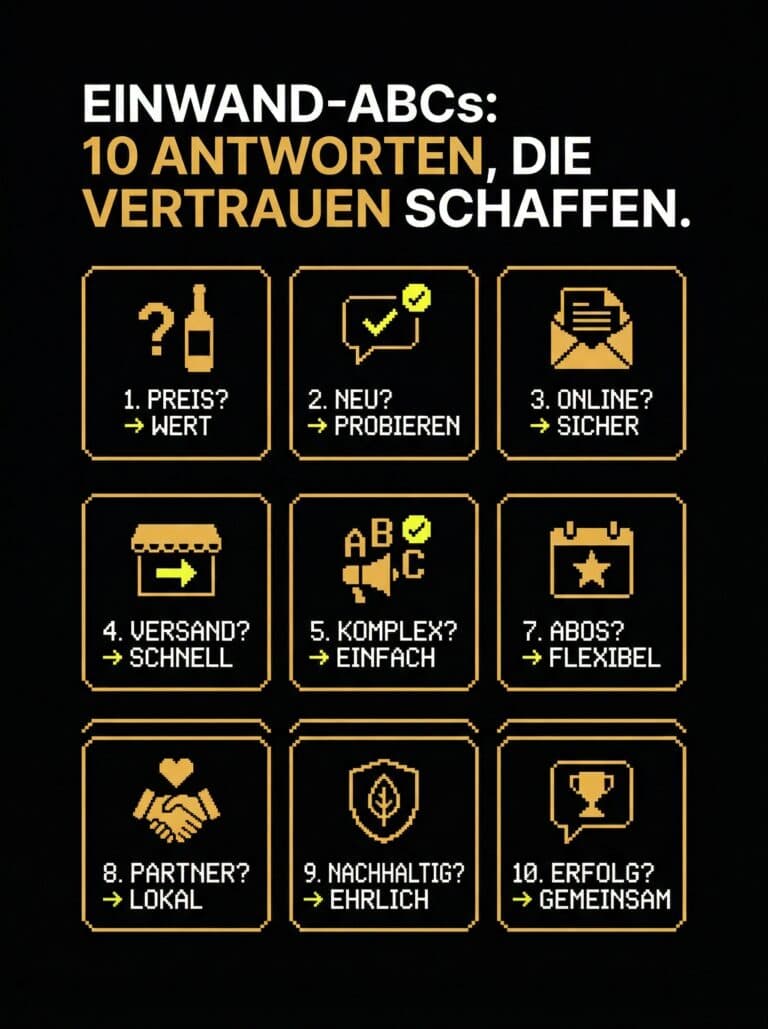 Einwand ABC im Weingut Marketing