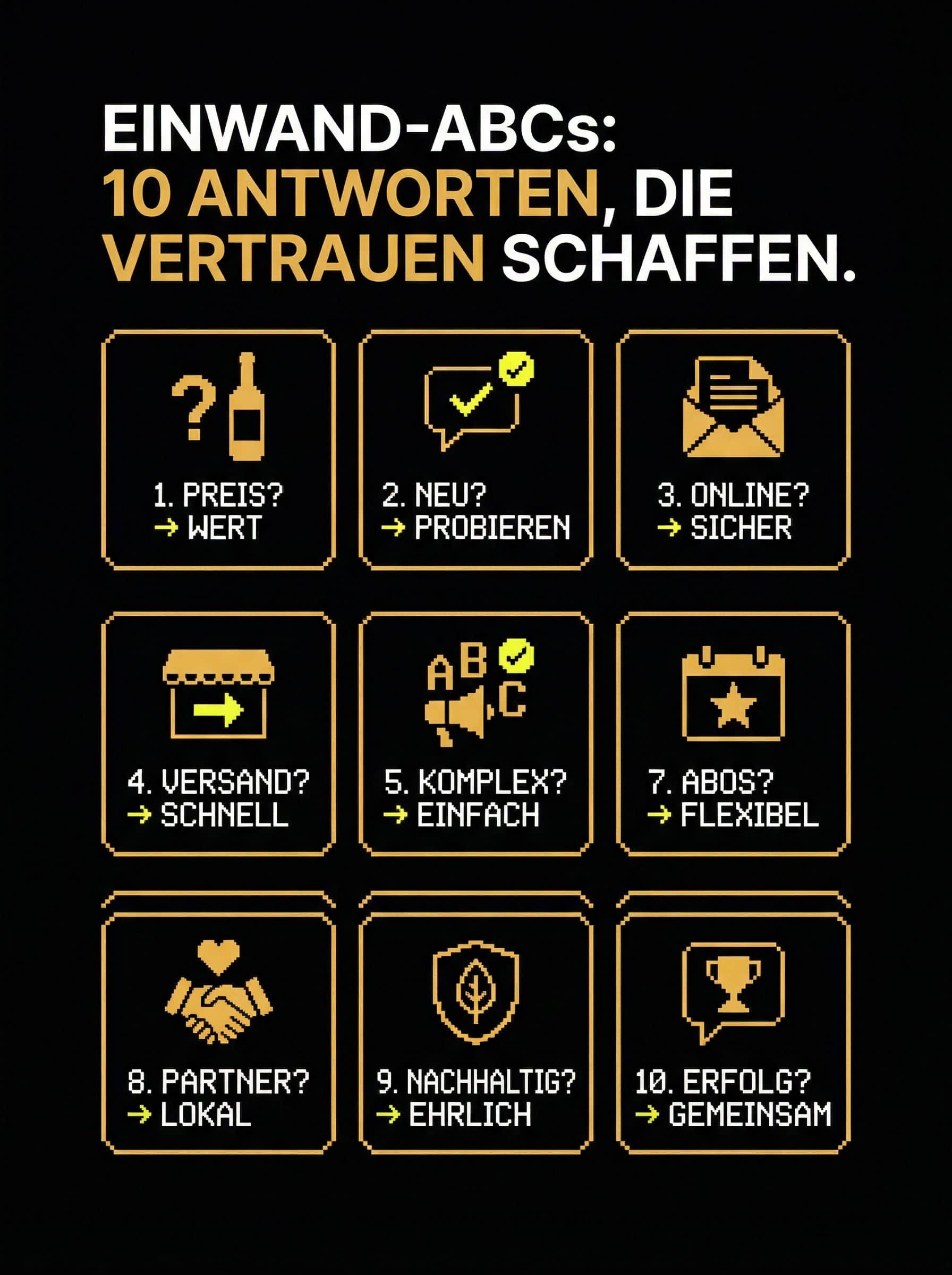 Einwand ABC im Weingut Marketing: 10 Antworten, die Vertrauen aufbauen