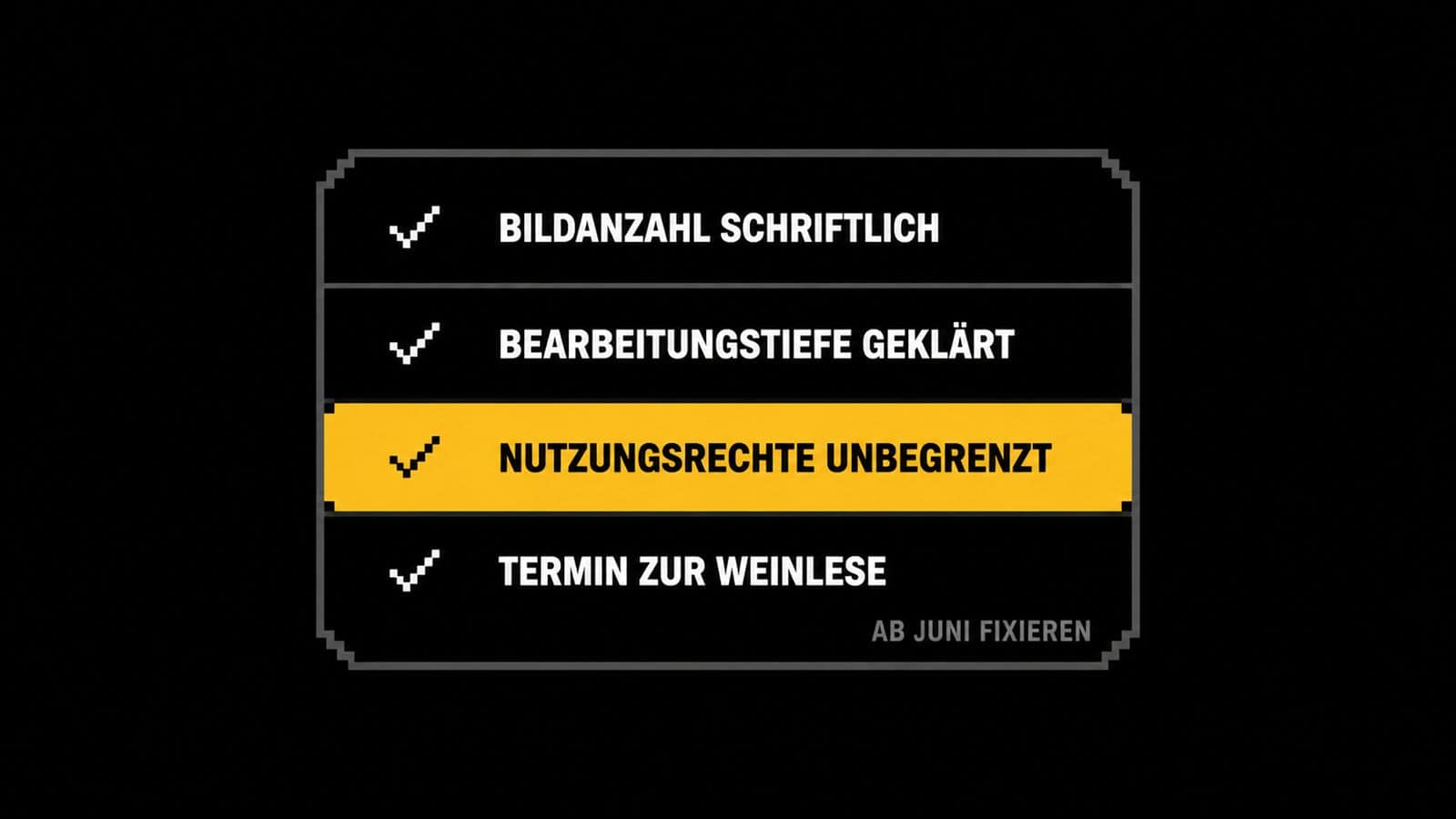 Checkliste zur Vorbereitung eines Fotoshootings im Weingut