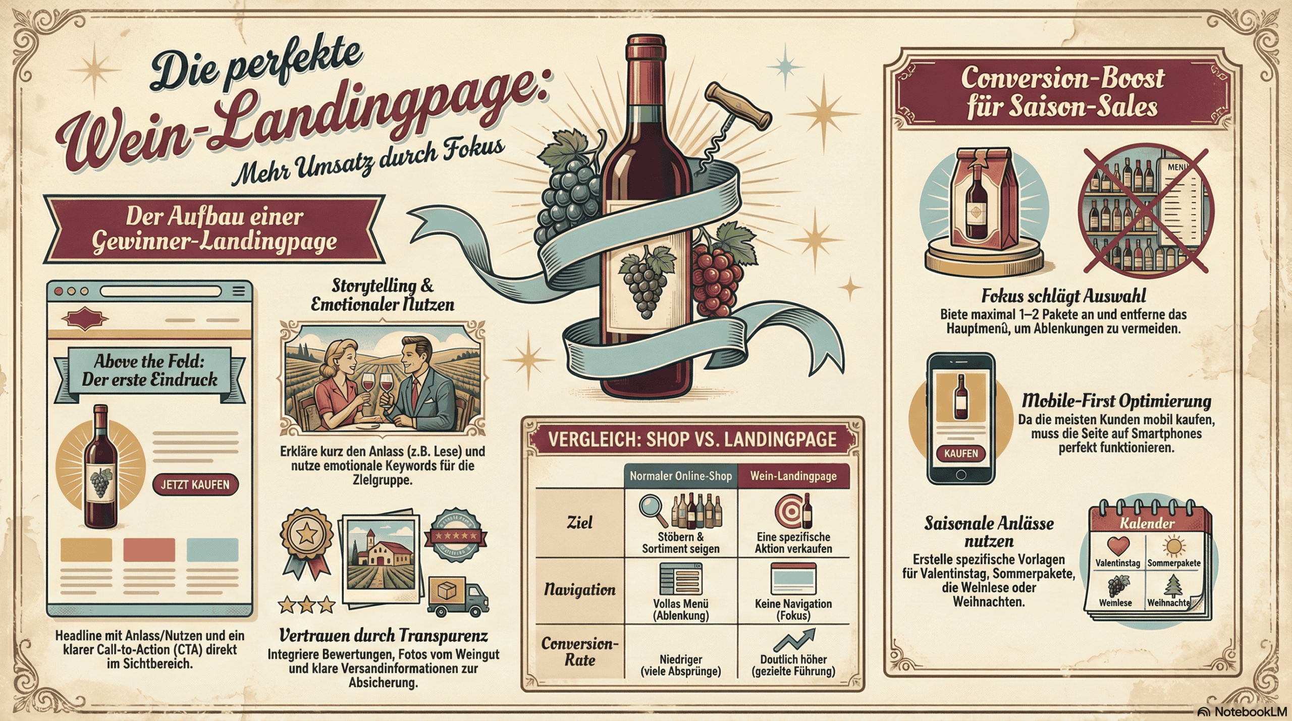landingpage wein vorlage