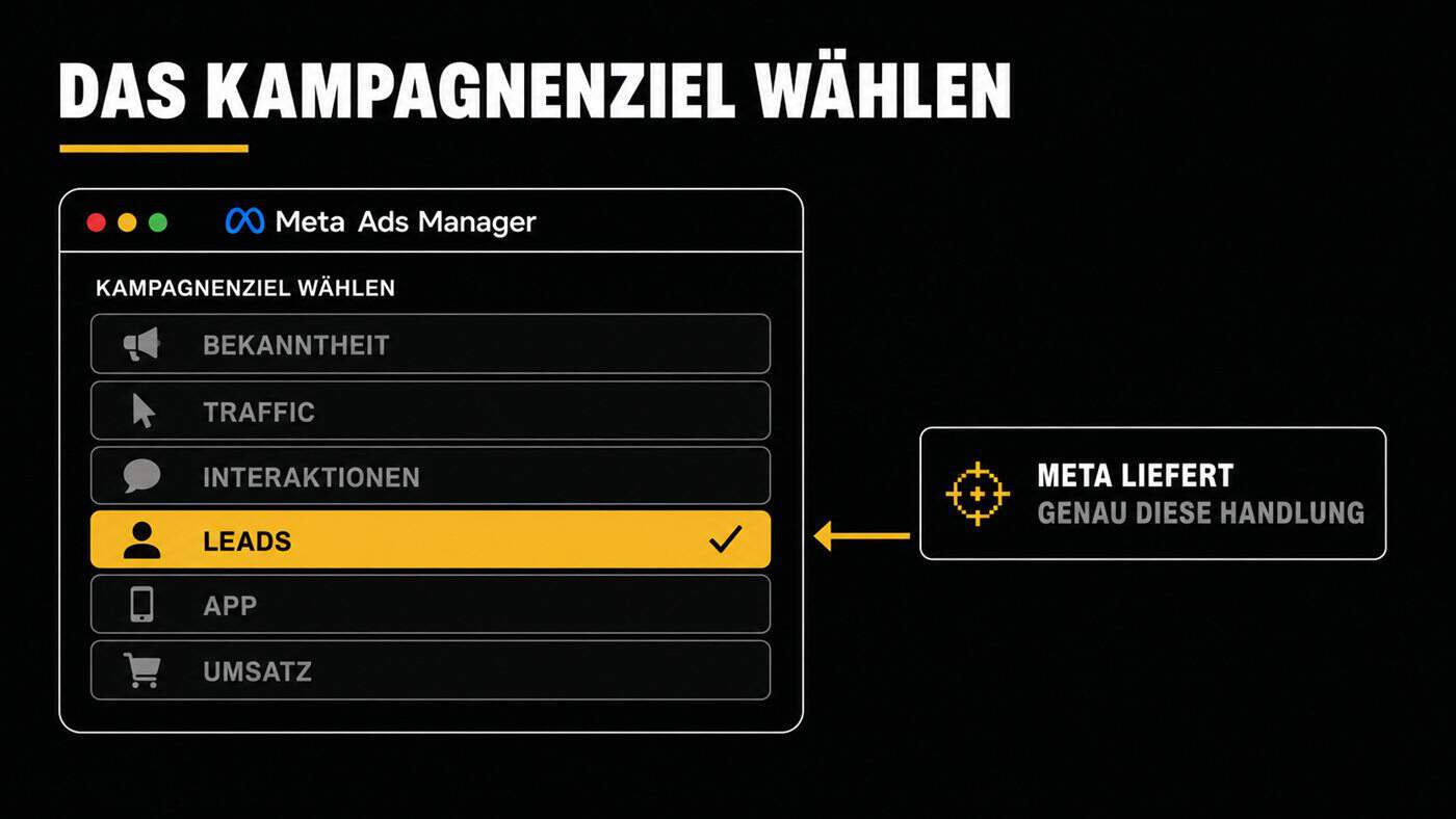 Weingut wählt im Werbeanzeigenmanager das passende Meta Ads Kampagnenziel aus