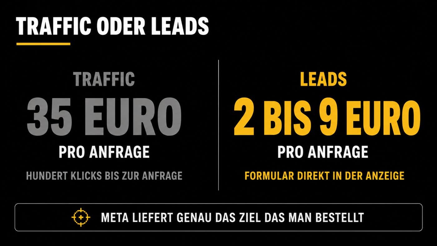 Meta Ads Traffic oder Leads im direkten Vergleich für Weingüter