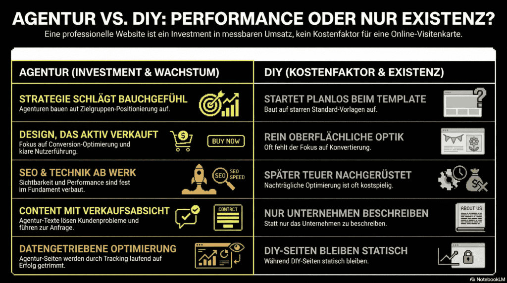 website agentur vs selber gemacht