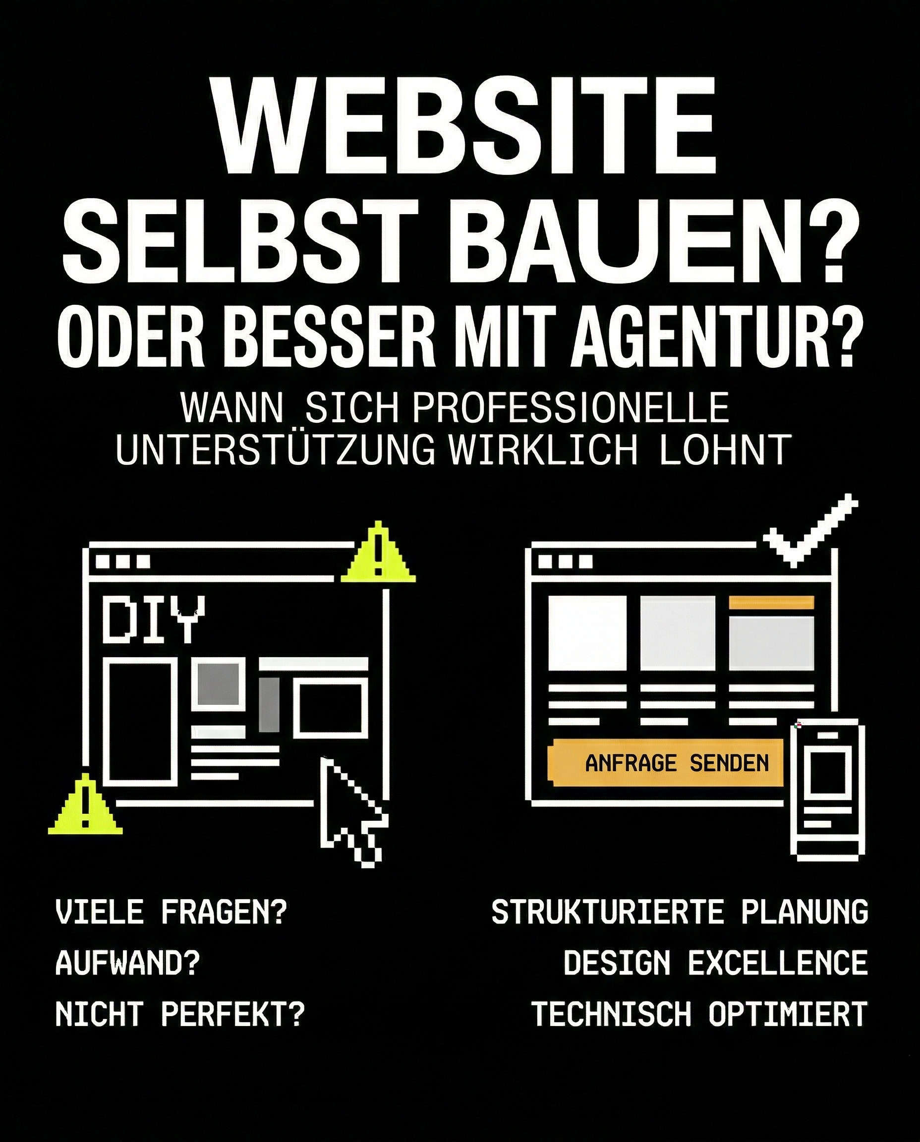 Website Agentur vs selber gemacht: Wann sich professionelle Hilfe lohnt